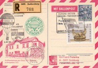 45. Ballonpost Eichgraben 5.6.1971 ERGEE III Reko Ganzsache